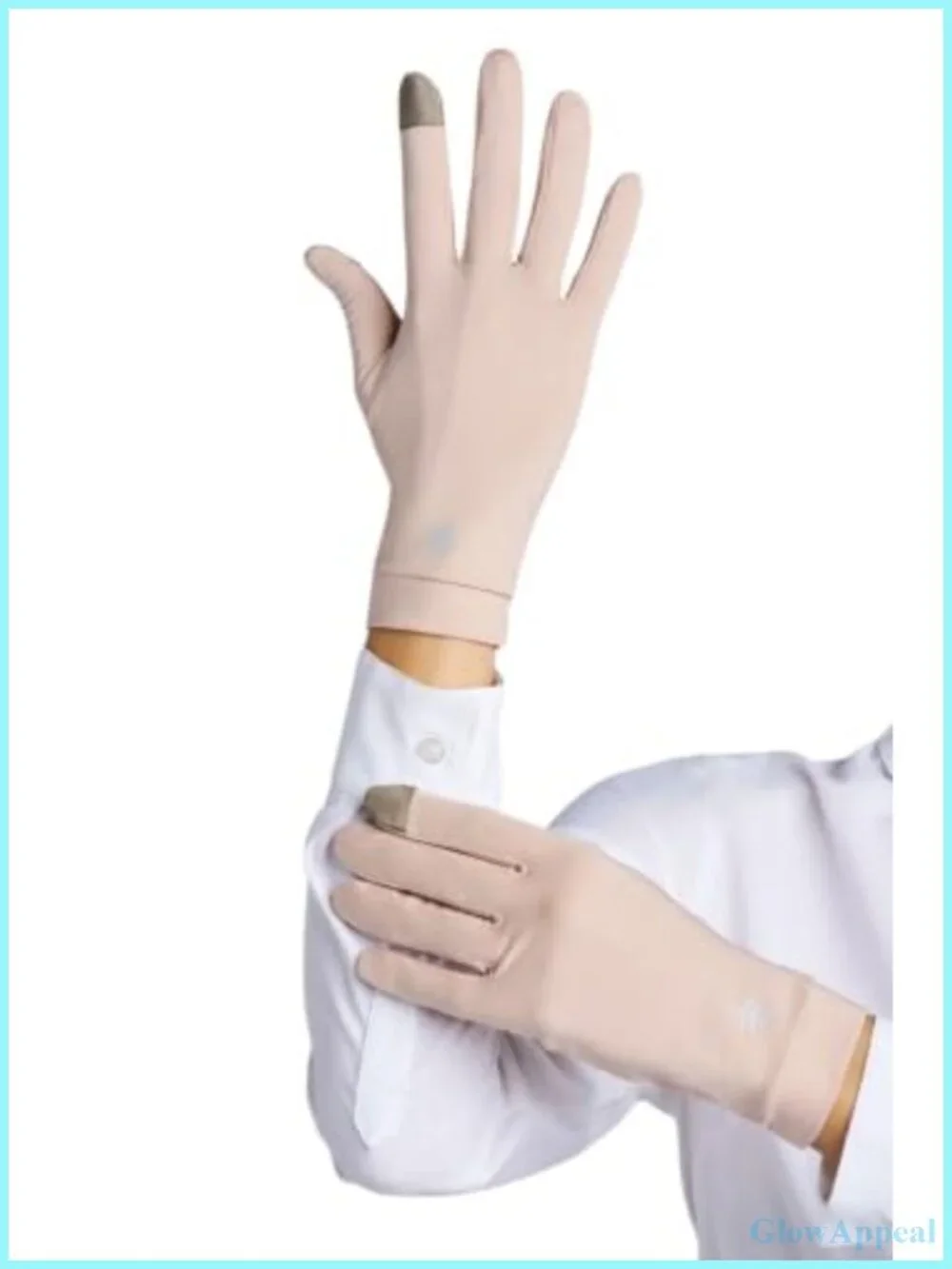 UPF 50+ Full Finger Sun Gloves Touchscreen Silicone Grip Lightweight